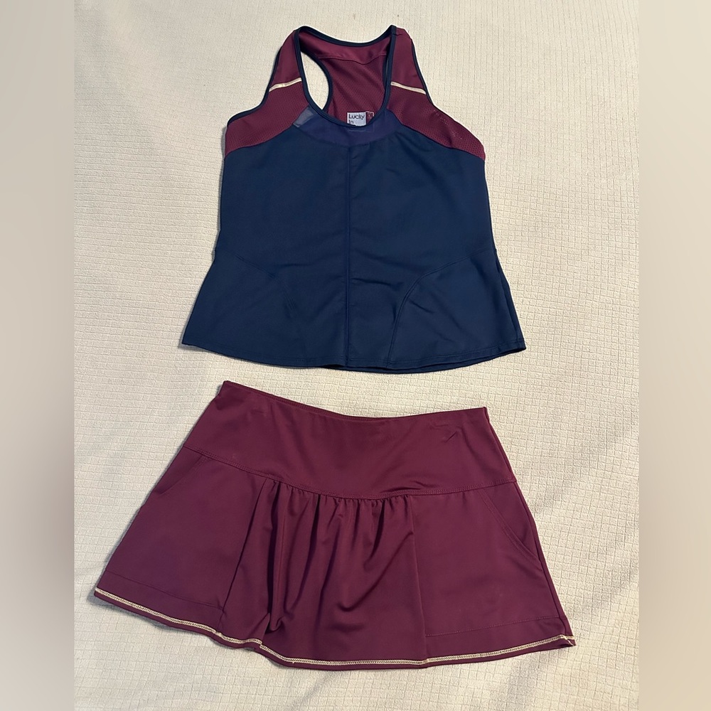 Lucky in love skirt and top. Skirt is M and top is L. EUC, no flaws or holes.